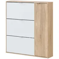 Dmora Schuhschrank Dmagnino, Schuhschrank mit 4 Türen, Niedriger Mehrzweckschrank