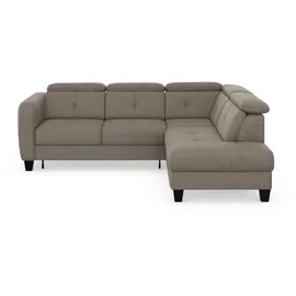 sit&more Ecksofa SIT & MORE "Belluci L-Form", braun (savannah), B:249cm H:85cm T:195cm, Sofas, Ecksofa, inklusive Federkern, wahlweise mit Bettfunktion und Bettkasten