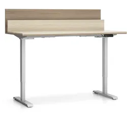 SINGLE LAYERS SchreibSchreibtisch mit Trennwänden, verstellbare Beine, Eiche natur / Eiche gebeizt