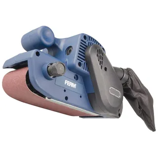 Ferm Living FERM BSM1024 Bandschleifmaschine 900W - Mit Schleifband P80 und Staubfangsack ,, Noir/Bleu