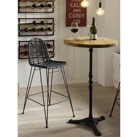 SIT Möbel Rattan Barhocker Metall/Rattan antikschwarz - Antikschwarz