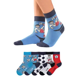 H.I.S. Socken H.I.S, Mädchen, Gr. 35-38, bunt, Baumwolle, Elasthan, Polyamid, unifarben, elastisch, Socken Socken Strümpfe Lange Socke, mit Fußballmotiven