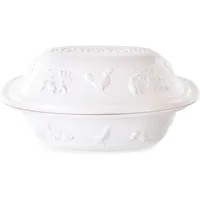 Römertopf Bräter RUSTICO für 4 Person - 3 Liter Schmortopf mit Deckel aus Keramik - Zum Schmoren, Braten und Dampfgaren - Backofengeeignet