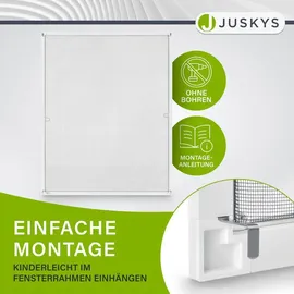 Juskys Fliegenschutzgitter mit Aluminiumrahmen 120 x 140 cm weiß