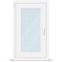 Badfenster, Kunststoff Fenster für Badezimmer, aluplast IDEAL® 4000, 60 x 100 cm, Weiß, 1-teilig Drehkipp links, 2-fach Verglasung, nach Maß