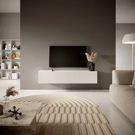 Selsey TV-Lowboard Veldio Weiß, mit gefräster Front, 140 cm breit - Weiß