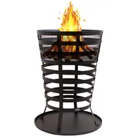 HEAT Outdoor Living Feuerkorb - Feuerschalen für den Grten - Feuerstelle Outdoor & Feuertonne - Feuerkorb für den Garten - 43x46x64cm - Mandal Schwarz