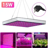 Vigevee LED Pflanzenlampe Garten- & Gewächshaus-Zubehör 15W Pflanzenleuchte 225 LEDs Red Blau Vollspektrum für Gewächshaus, Garten, Blumen & In... - Weiß