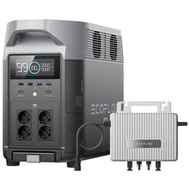EcoFlow Delta Pro tragbare Powerstation 3600Wh, 0% VAT WLAN Stream Mikrowechselrichter 800W, LiFePO4-Batterie, 3600W AC Ausgängen,