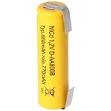 AccuCell Flat Top NiCd Akku Mignon 1,2V 800mAh AA mit Lötfahnen in U-Form