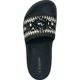 tt.bagatt BAGATT Pantoletten - Schwarz/Gold Textil Schuhgröße 38 EU