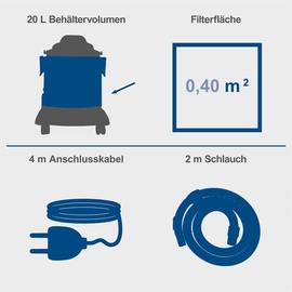 SCHEPPACH Nass- und Trockensauger NTS30 Premium Mehrzwecksauger & PRB300 als Set