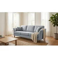 Home Affaire 3-Sitzer HOME AFFAIRE "Arellano, Breite 217 cm", grau (gray), B:217cm H:87cm T:86cm, Sofas, klassisches Design, 2 Zierkissen inklusive, Webstoff fein