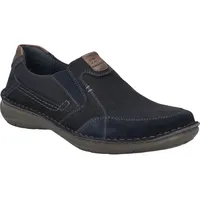 Josef Seibel New Anvers 01,Weite K (Extra weit),Wechselfußbett,Businessschuhe,Anzugschuhe,büro,dunkelblau-Kombi,43 EU | Slipper für Herren | Blau - Blau - 43