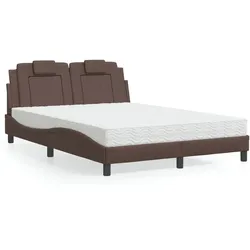 Bett mit Matratze Braun 120x200 cm Kunstleder – Stilvoller Komfort für dein Schlafzimmer