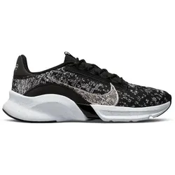 NIKE Damen Workoutschuhe W SUPERREP GO 3 FLYKNIT, BLACK/METALLIC SILVER-WHITE, 43