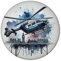 Speecheese Polizeihubschrauber Magnet mit Flaschenöffner rund Police Big Ben