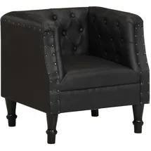 vidaXL Sessel Schwarz Echtleder