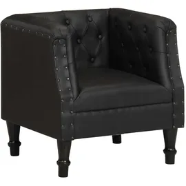 vidaXL Sessel Schwarz Echtleder