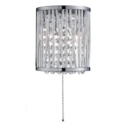 Wand Spot Lampe Leuchte Alu Chrom Kristall Flur Schlaf Wohn Zimmer Beleuchtung