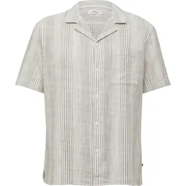 s.Oliver Resort Fit: Baumwollshirt mit Strukturstreifen - braun - XL
