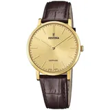 Festina Herrenuhr Braun/Goldfarben mit Lederband