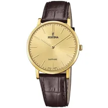 Festina Herrenuhr Braun/Goldfarben mit Lederband