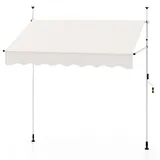 RELAX4LIFE Klemmmarkise, Markise Balkon ohne Bohren, 200 cm breit, mit Handkurbel, UV-beständig Balkonmarkise höhenverstellbar Sonnenschutz (Beige)
