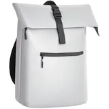 Gloop Rolltop Rucksack Wasserdicht für Damen & Herren, Großkapazitärer Rucksack, Klassisches Design mit Funktionalität, Elegant Reiserucksack Daypack für Reisen, Radfahren (Silver)