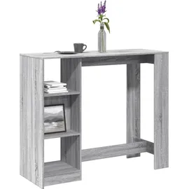 vidaXL Bartisch mit Regal 124 x 46 x 103,5 cm Grau Sonoma