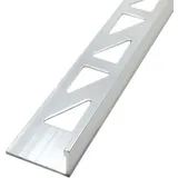 Dalsys Fliesenschiene Aluminium 2,5m x 8mm, Winkelprofil Silber