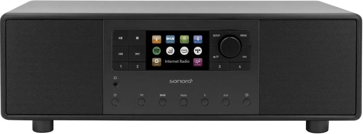 sonoro DAB+ Internetradio PRIMUS schwarz (matt) (Internetradio, UKW, aptX Bluetooth, Aux-In, USB