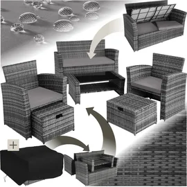 Tectake Modena Rattan Sitzgruppe 6-tlg. grau