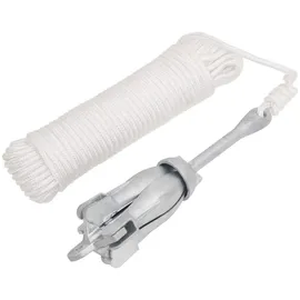 vidaXL Klappanker mit Seil Silbern 3,2 kg Temperguss