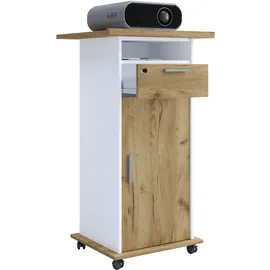 VCM Tisch Möbel Wagen Beamer Projektor Neta Tür 60 cm Beige Holz