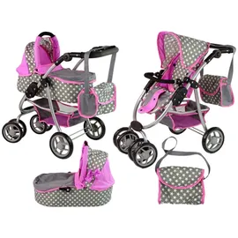 alice"s wonderland' Alice 2-in-1-Puppenwagen Sterne Rosa