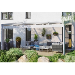 Skanholz Terrassendach Novara, BxT: 557×309 cm, Bedachung Doppelstegplatten, BxT: 557×309 cm weiß