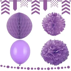 Partydeko lila Geburtstag Deko Set Partyset Party Artikel Dekoration Hochzeit