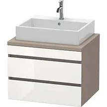 Duravit DuraStyle 70 x 54,8 cm, weiß hochglanz/basalt matt, für Konsole, 2 Schubkästen
