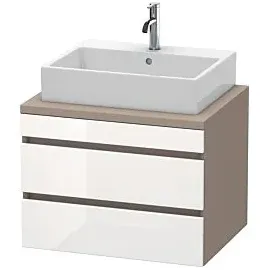 Duravit DuraStyle 70 x 54,8 cm, weiß hochglanz/basalt matt, für Konsole, 2 Schubkästen