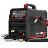 YESWELDER Aluminium MIG Schweißgerät 250A 230V, MIG/Pulsed MIG/Fülldraht/Aluminium MIG/Lift TIG/Elektroden schweißgerät 6-in-1 Multifunktions, Digital Display, Kompatibilität für Spulenpistole