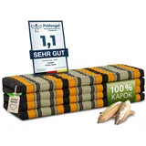 Klappmatratze Faltmatratze 140 cm (Classic) - 200x140x8cm -, livasia, 8 cm hoch, Kapok, vegan, handgefertigt orange|schwarz