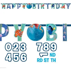 Amscan 9900959 - Disney Findet Dorie - Personalisierbare Happy Birthday Girlande (140cm)