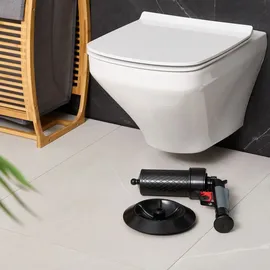 Relaxdays Pressluft Rohrreiniger 4 Aufsätze Schwarz