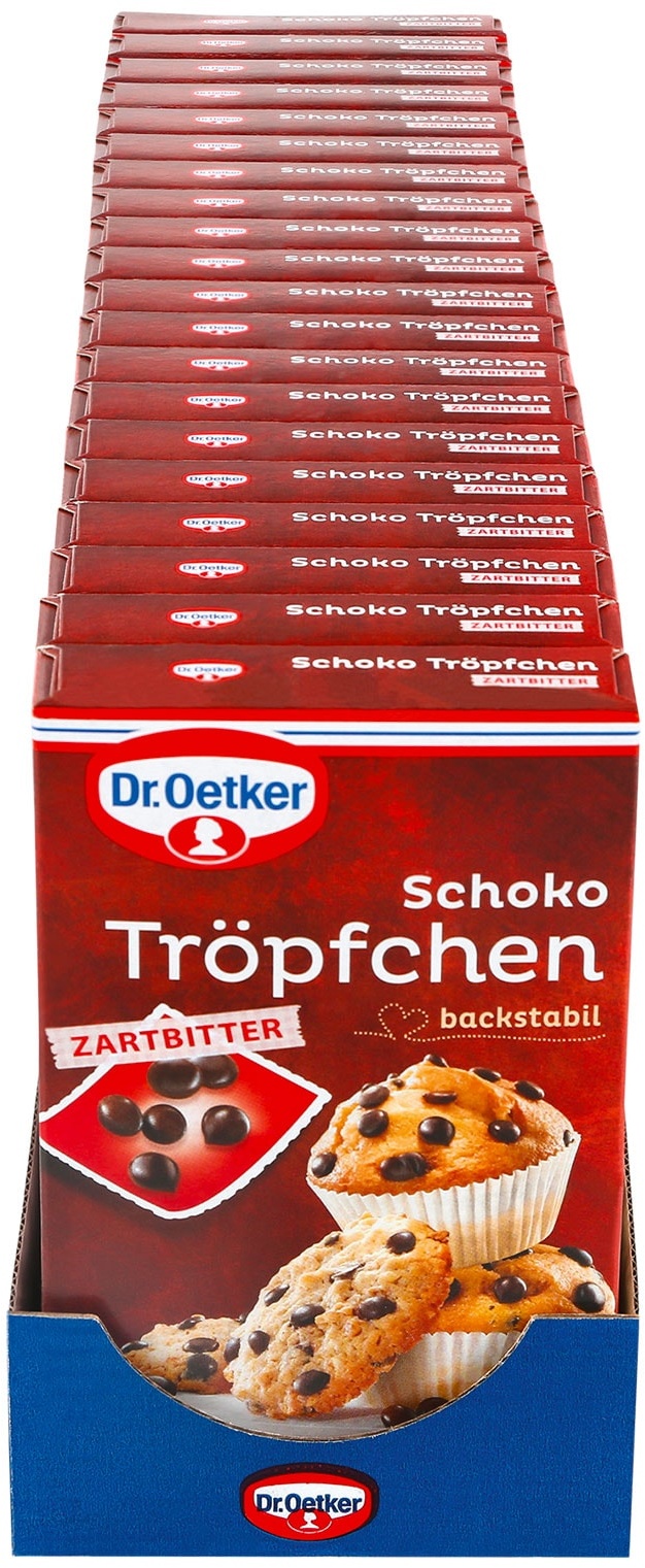 Dr. Oetker Schoko Tröpfchen Zartbitter 75 g, 20er Pack