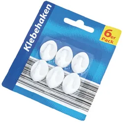 Klebehaken, 6er Pack Klebehaken, Klebehaken Set, Haken ohne Bohren, selbstklebende Haken, Wandhaken, Haken Badezimmer, Haken Küche, Klebehaken stark,