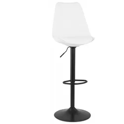Verstellbarer Barhocker aus Kunststoff | Höhenverstellbarer Drehstuhl mit Rückenlehne | Küchenhocker mit 360° Drehung | Kadima Design