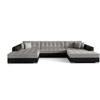 Lukas Möbel Wohnlandschaft Wohnlandschaft Vera mit Schlaffunktion XXL-Sofa in U-Form, mit Bettfunktion silberfarben