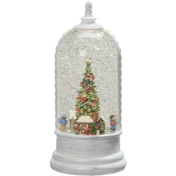 Konstsmide LED Wasserlaterne, Deutscher Weihnachtsmarkt, weiß, wassergefüllt, 5h Timer,1 warm weiße Diode, batteriebetrieben/USB, Innen - 4261-200