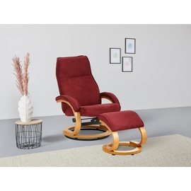 Home Affaire Relaxsessel »Paris«, (Set, 2 St., bestehend aus Sessel und Hocker), mit passendem Hocker, rot